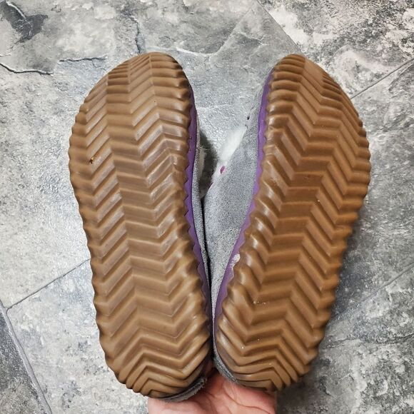 Sorel X Anthropologie Out N About High Cut Moccasin Suede Gray Purple Slippers - Picture 7 of 10